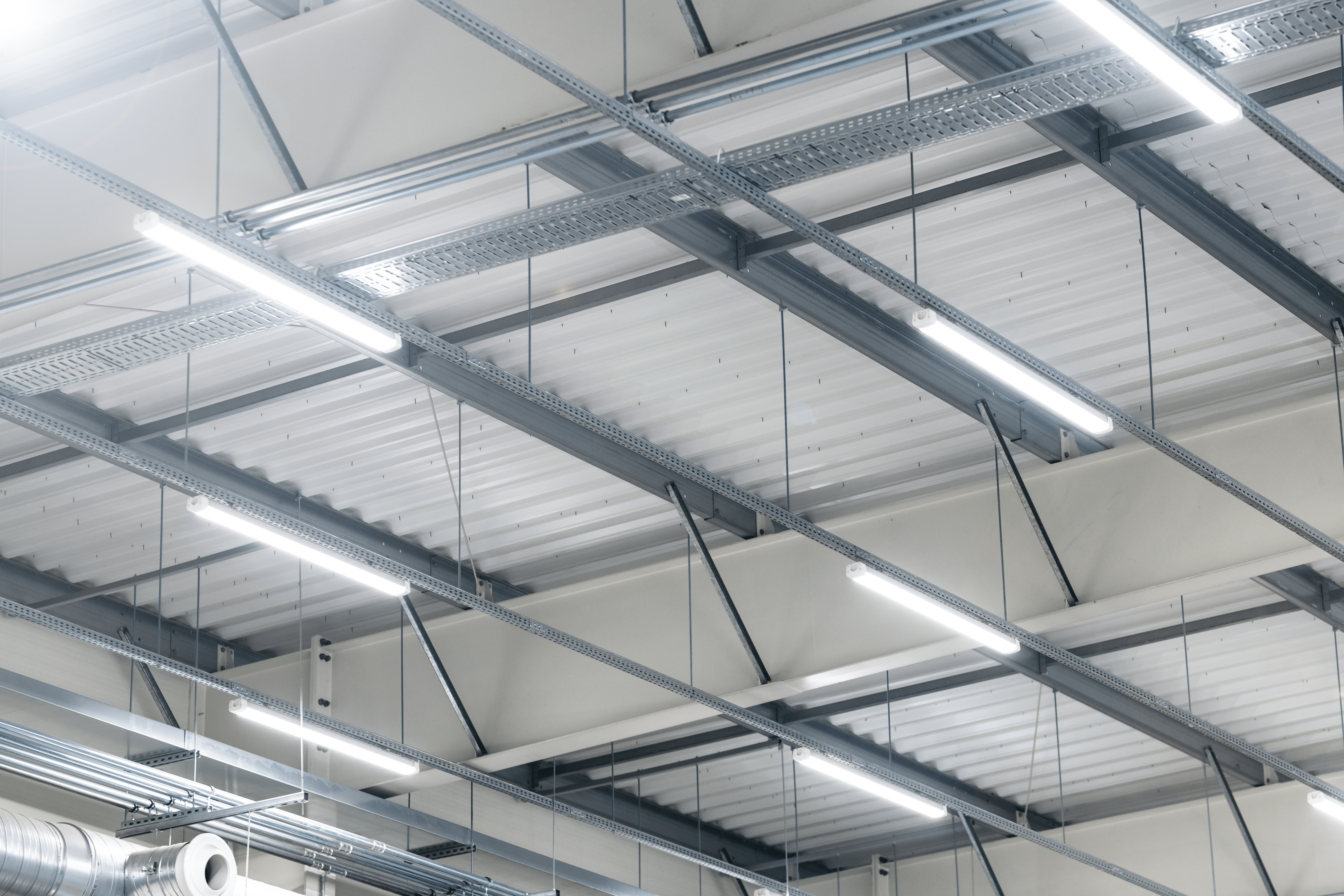 LED lighting used in a warehouse